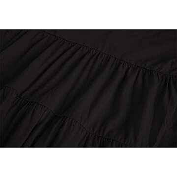 Genayge Women's Plus Size Ruffle Tunic Tops Summer Short Sleeve Loose T-Shirt Blouses Black