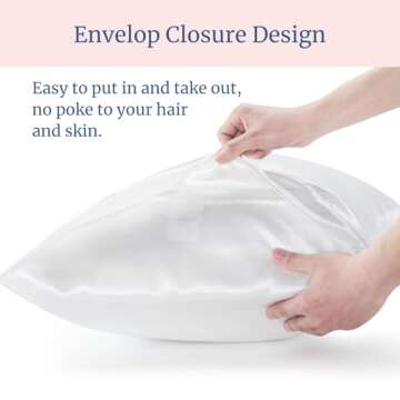 BEDELITE Satin Pillowcase for Hair and Skin, Super Soft and Cooling Similar to Silk Pillow Cases 2 Pack with Envelope Closure, Gift for Women Men(20"x30" Queen Size, White)