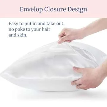 BEDELITE Satin Pillowcase for Hair and Skin, Super Soft and Cooling Similar to Silk Pillow Cases 2 Pack with Envelope Closure, Gift for Women Men(20"x30" Queen Size, White)