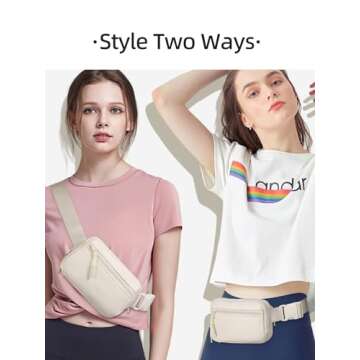 WESTBRONCO Fanny Packs for Women Men, Belt Bag with 4 Zipper Pockets, Fashion Waist Packs, Lightweig...