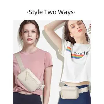 WESTBRONCO Fanny Packs for Women Men, Belt Bag with 4 Zipper Pockets, Fashion Waist Packs, Lightweig...