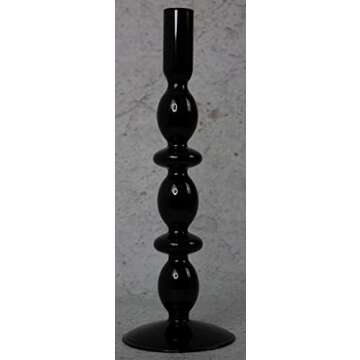 Curated & Cozy Table Decor Glass Candle Holder - Tall Glass Taper Candle Holder for Home Decor, Office Decor, Kitchen Table Decor - Centerpiece Table Decorations Glass Candlestick Holder