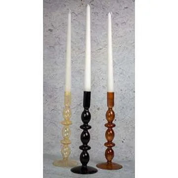 Curated & Cozy Table Decor Glass Candle Holder - Tall Glass Taper Candle Holder for Home Decor, Office Decor, Kitchen Table Decor - Centerpiece Table Decorations Glass Candlestick Holder