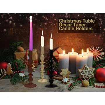 Curated & Cozy Table Decor Glass Candle Holder - Tall Glass Taper Candle Holder for Home Decor, Office Decor, Kitchen Table Decor - Centerpiece Table Decorations Glass Candlestick Holder