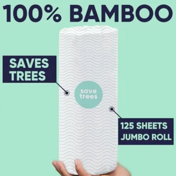 Eco-Friendly Bamboo Paper Towels 12pk - 1800 Sheets
