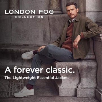 London Fog Men's Auburn Zip-Front Golf Jacket in Dark Brown