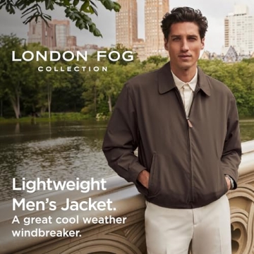London Fog Men's Auburn Zip-Front Golf Jacket in Dark Brown