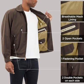 London Fog Men's Auburn Zip-Front Golf Jacket in Dark Brown