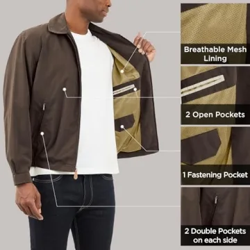 London Fog Men's Auburn Zip-Front Golf Jacket in Dark Brown