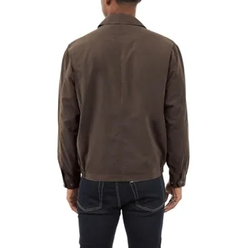 London Fog Men's Auburn Zip-Front Golf Jacket in Dark Brown