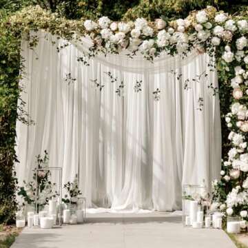 Backdrop Curtain for Wedding Ceremony Photography Banquet Event Party 1.5m x 3m (5ft x 10ft) White HAORUI