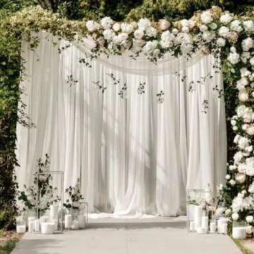 Backdrop Curtain for Wedding Ceremony Photography Banquet Event Party 1.5m x 3m (5ft x 10ft) White HAORUI