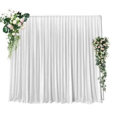 Backdrop Curtain for Wedding Ceremony Photography Banquet Event Party 1.5m x 3m (5ft x 10ft) White HAORUI