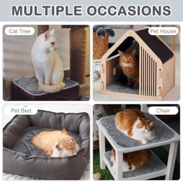 Clysee 4 Pack Self Heating Cat Pad Self Warming Dog Mat Reflects Body Heat Extra Warm Thermal Pet Pad Washable Dog Cat Bed Crate Bed Mat Blanket(Gray,16 x 16 Inch)