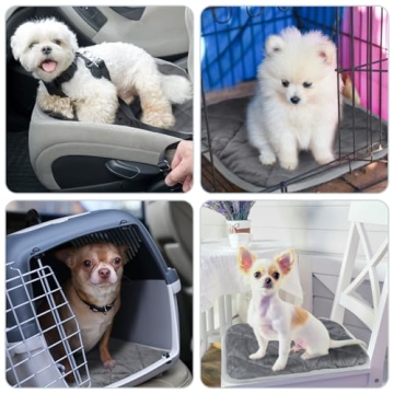 Clysee 4 Pack Self Heating Cat Pad Self Warming Dog Mat Reflects Body Heat Extra Warm Thermal Pet Pad Washable Dog Cat Bed Crate Bed Mat Blanket(Gray,16 x 16 Inch)