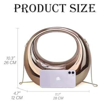 KAMEILONG Large Crescent Moon Acrylic Evening Clutch Purse Top-handle Unique Hobo Bag Elegant Marble...