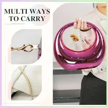 KAMEILONG Large Crescent Moon Acrylic Evening Clutch Purse Top-handle Unique Hobo Bag Elegant Marble Handbag for Wedding Party (champagne)