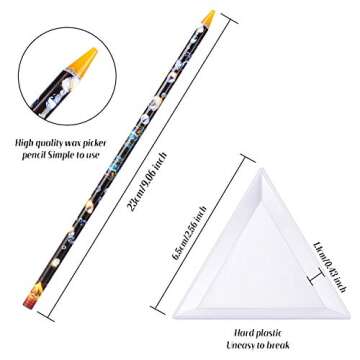 Blulu 10 Pcs Wax Pencil for Rhinestone Nail Point Drill Wax Pen Diamond Art Dotting Pen Self Adhesiv...