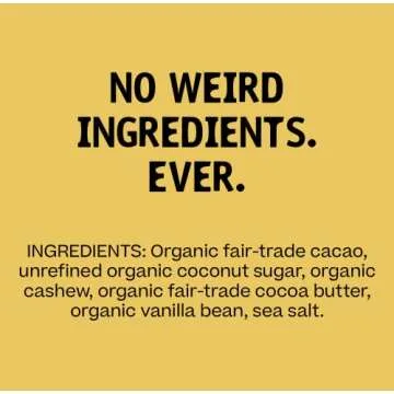 Hu Chocolate Bars | 6 Pack Cashew Butter & Vanilla Bean Chocolate | Natural Organic Vegan, Gluten Free, Paleo, Non GMO, Fair Trade Dark Chocolate | 2.1oz Each