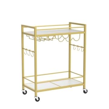 TUTOTAK Multifunctional Bar Cart with Wine Rack
