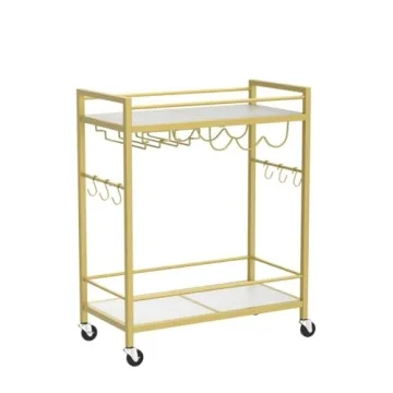 TUTOTAK Multifunctional Bar Cart with Wine Rack