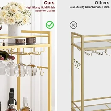 TUTOTAK Multifunctional Bar Cart with Wine Rack
