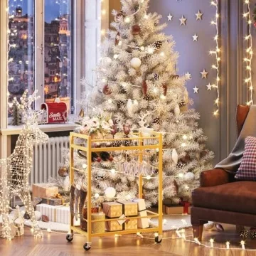 TUTOTAK Multifunctional Bar Cart with Wine Rack