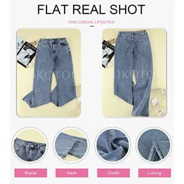 Dokotoo Women's Stylish High Waisted Flare Jeans
