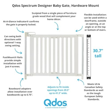 Qdos Safety Spectrum Baby Gate - Modern Design & Superior Safety