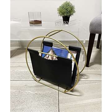 Becki Owens Stylish Black Leather Magazine Holder