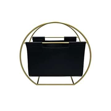 Becki Owens Stylish Black Leather Magazine Holder