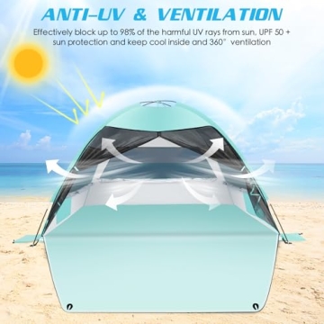 Large Easy Setup Beach Tent for Ultimate Sun Protection
