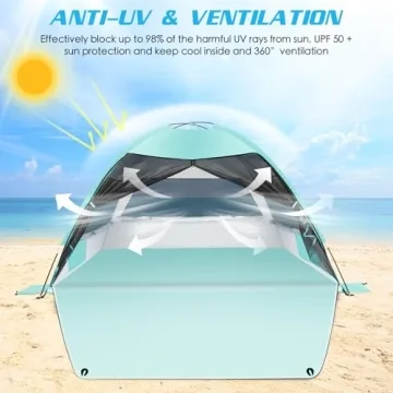 Large Easy Setup Beach Tent for Ultimate Sun Protection