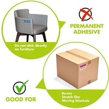 640 Pcs Removable Home Moving Labels 15 Pre-Printed Color-Coded Plus 1 Customizable Blank (Each Measures 4" x 1")