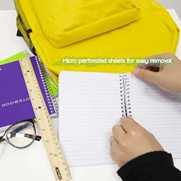 BAZIC Composition Book 100 Sheet 5" x 7" Poly Cover Spiral Notebook, Writing Journal Notebooks, Assorted Color 6-Pack