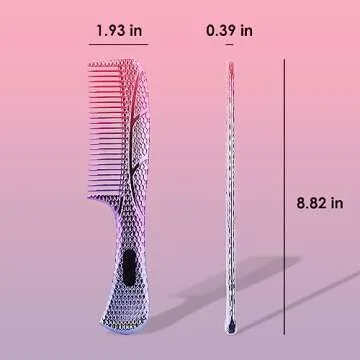 CANDYBRUSH Wide Tooth Comb for Women Wet Hair Comb Colorful Curl Straight Hair Men Girls Detangling Hair Combs Fashion Popular Styling Large Pink-Purple Gradient