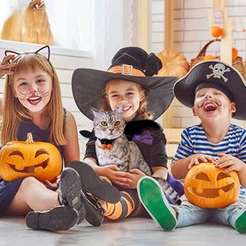 YUJUN Cat Halloween Costume Pets Bat Wing with Pumpkin Shaped Jingle Bells Accessory for Puppy Kitten Halloween Party Costume Supplies