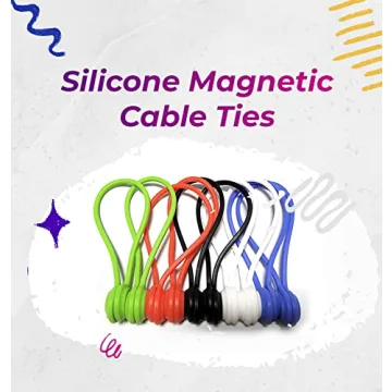 Magnetic Cable Ties 20 Pack for Easy Cord Organization