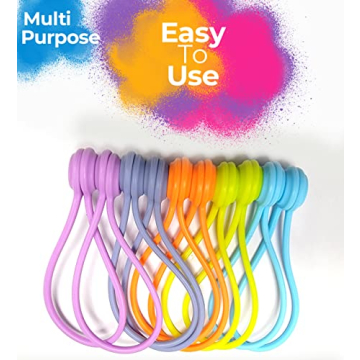 Magnetic Cable Ties 20 Pack for Easy Cord Organization