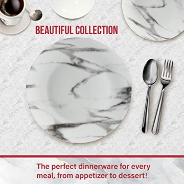Safdie & Co. 16-Piece Marble Dinnerware Set for Stylish Dining