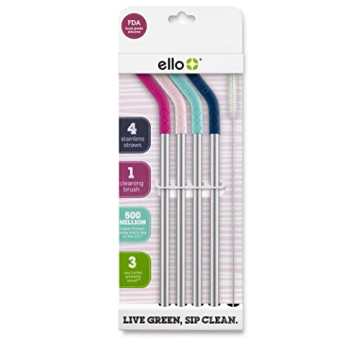 Ello Impact Reusable Steel Straws - Eco-Friendly Sipping