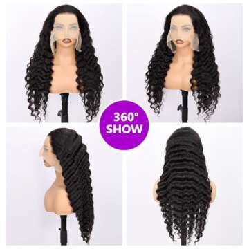 Vemalin 13x4 Loose Deep Wave Lace Front Wig - 180% Density