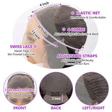 Vemalin 13x4 Loose Deep Wave Lace Front Wig - 180% Density