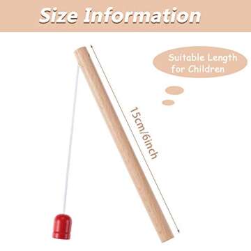 Sumind 4 Pieces Wooden Magnetic Fishing Poles Magnet Poles Fishing Rod for Wooden Magnetic Fishing Game for Kindergarten Preschool Girl Boy