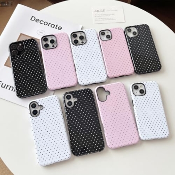 Sayoaho iPhone 16 Pro Max Case - Fashionable Polka Dot Design with Shockproof Features