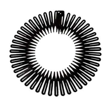 Caravan Full Circle Spring Head Band Comb In Classic Black With Deep Teeth And Closure