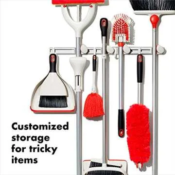 OXO Good Grips Wall-Mounted Mop and Broom Organizer 3"x5"x17"