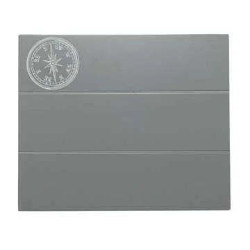 Riverbay Furniture 5 Piece Set Compass Print Wood Folding TV Tray Table Stand in Gray, 4 Tray Tables & 1 Stand