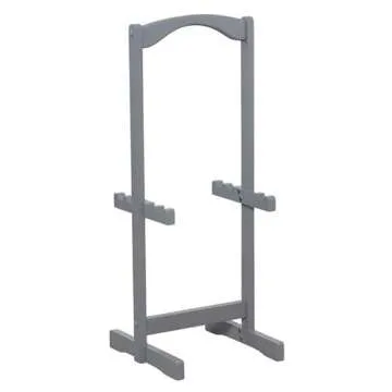 Riverbay Furniture 5 Piece Set Compass Print Wood Folding TV Tray Table Stand in Gray, 4 Tray Tables & 1 Stand