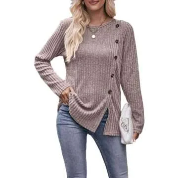 Trendy Fawjsais Women's Tunic Sweater - Stylish and Lightweight
